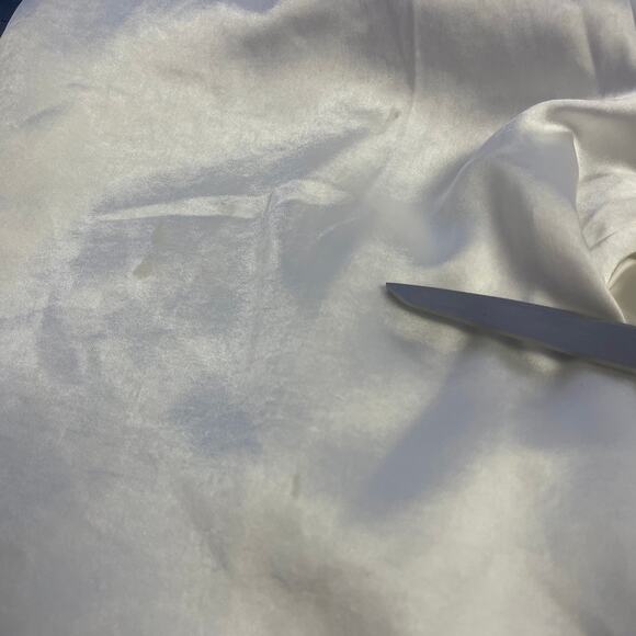 LULU'S XS Ivory Adoring Angel Wide-Leg Sleeveless Satin Halter Jumpsuit b87 flaw - Picture 12 of 13